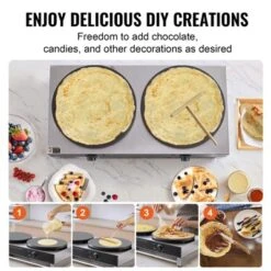 VEVOR Electric Crepe Maker, 16-Inch Double Head Commercial Crepe Machine, 3400W Flat Plate Crepe Griddle, Nonstick Stainless Steel Pancake Making -Aesthtic Interiors GUEST ac58431a 8c4c 4620 81eb 7dfe064013bc