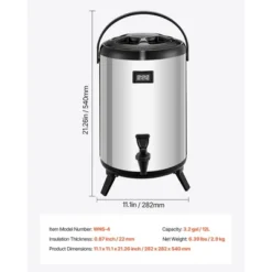 VEVOR Insulated Beverage Dispenser, 3.2 Gal/12L Stainless Steel Thermal Drink Server With Spigot & Temp Display, For Hot And Cold Drinks, Silver -Aesthtic Interiors GUEST ac86a052 7230 4b70 bb36 3dfa09897329