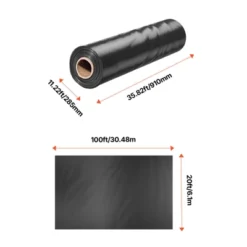 VEVOR 10 Mil Plastic Sheeting Heavy Duty 20' X 100', Thick Plastic Sheeting Roll, Plastic Drop Cloth Painters Tarp, Polyethylene Covering, Black -Aesthtic Interiors GUEST ac8b3a17 07e7 4a93 b440 e0eb0c4b2f8f