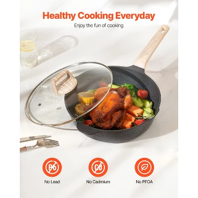 VEVOR 17 Piece Pots And Pans Set Nonstick, Granite Cookware Set, Induction Cookwares, Kitchen RV Cooking Sets, Black 6 VEVOR 17 Piece Pots And Pans Set Nonstick, Granite Cookware Set, Induction Cookwares, Kitchen RV Cooking Sets, Black - Image 6