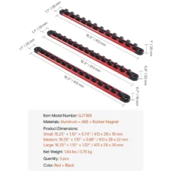 VEVOR Socket Organizer Rail Set, 3PCS Metric & SAE Aluminum Socket Organizers,1/4'', 3/8'' & 1/2'' Heavy-Duty Socket Holder With 360° Rotating Clips 14 VEVOR Socket Organizer Rail Set, 3PCS Metric & SAE Aluminum Socket Organizers,1/4'', 3/8'' & 1/2'' Heavy-Duty Socket Holder With 360° Rotating Clips -Aesthtic Interiors GUEST acd63aa1 389c 4dad 9987 3d0c90a4a8d4