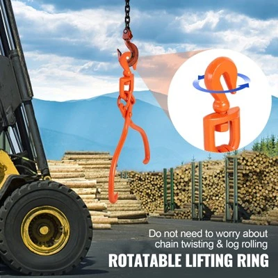 VEVOR Log Skidding Tongs, 18 Inch 2 Claw Log Lifting Tongs, Heavy Duty Rotating Steel Lumber Skidding Tongs, 772 Lbs/350 Kg Loading Capacity 6 VEVOR Log Skidding Tongs, 18 Inch 2 Claw Log Lifting Tongs, Heavy Duty Rotating Steel Lumber Skidding Tongs, 772 Lbs/350 Kg Loading Capacity - Image 6