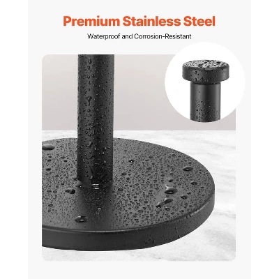 VEVOR Paper Towel Holder Countertop, Stainless Steel Kitchen Paper Towel Stand With Weighted Base And Suction Cups, Black 6 VEVOR Paper Towel Holder Countertop, Stainless Steel Kitchen Paper Towel Stand With Weighted Base And Suction Cups, Black - Image 6