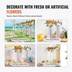 VEVOR 4PCS 35.43inch Tall Crystal Wedding Flowers Stand Luxurious Centerpieces Flower Vases Crystal Gold Vase Metal,Perfect For T-stage Wedding Part -Aesthtic Interiors GUEST acfa75ec 091c 4428 86f1 3a230d447b82