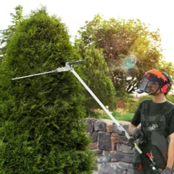 VEVOR 15.7-inch 26CC 2 Cycle Gas Hedge Trimmer,Gas Powered Pole Hedge Trimmer With Dual Sided Dual Action Blade, 270° Adjustable Trimmer Head, Black