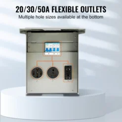 VEVOR Temporary Power Outlet Panel, 125/250V, RV Power Outlet Box With A 20/30/50 Amp Receptacle Installed, Gray -Aesthtic Interiors GUEST ad5a393d 8459 4d29 bf16 d4b444f23b9e