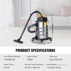 VEVOR Stainless Steel Wet Dry Shop Vacuum, 8 Gallon 6 Peak HP Wet/Dry Vac, Powerful Suction With Blower Function W/ Attachment 2-in-1 Crevice Nozzle 14 VEVOR Stainless Steel Wet Dry Shop Vacuum, 8 Gallon 6 Peak HP Wet/Dry Vac, Powerful Suction With Blower Function W/ Attachment 2-in-1 Crevice Nozzle -Aesthtic Interiors GUEST ad5b70cb 86b5 4a17 a227 b076f3ceeba4