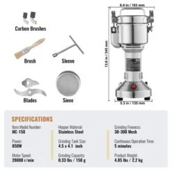 VEVOR 150g Electric Grain Mill Grinder, High Speed 850W Commercial Spice Grinders, Stainless Steel Pulverizer Powder Machine 14 VEVOR 150g Electric Grain Mill Grinder, High Speed 850W Commercial Spice Grinders, Stainless Steel Pulverizer Powder Machine -Aesthtic Interiors GUEST ad5c79cc 988b 48cf aad6 0a0dd09104de