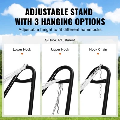 VEVOR Universal 2 Person Hammock Stand, Adjustable Heavy Duty 550 Lbs Capacity Hammock Stand Fits 8-13 Ft Hammocks For Outdoor And Indoor 2 VEVOR Universal 2 Person Hammock Stand, Adjustable Heavy Duty 550 Lbs Capacity Hammock Stand Fits 8-13 Ft Hammocks For Outdoor And Indoor - Image 2