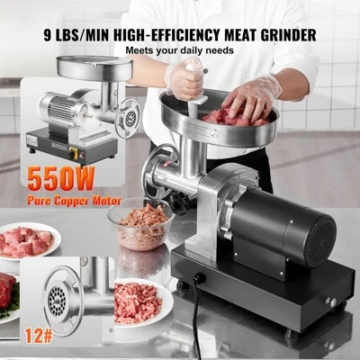 VEVOR Meat Grinder, 9 Lbs/Min Capacity Electric Meat Grinders With Blade, Grinding Plate, Sausage Maker, Stainless Steel Commercial Meat Mincer 2 VEVOR Meat Grinder, 9 Lbs/Min Capacity Electric Meat Grinders With Blade, Grinding Plate, Sausage Maker, Stainless Steel Commercial Meat Mincer - Image 2