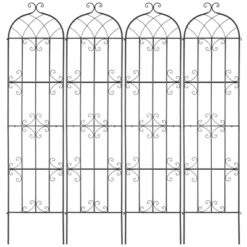VEVOR Garden Trellis For Climbing Plants, 87 X 20 In, 4 Packs Rustproof Metal Garden Flower Trellis, Outdoor Climbing Rose Trellis Cucumbers Support -Aesthtic Interiors GUEST ade8bb1c abfc 4219 9c85 0e7e6218b7b5