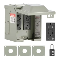 VEVOR Outdoor Electrical Outlet Box, Dual 20 AMP GFCI Receptacles, Electrical Outlet Panel Box With GFCI Protection, Gray -Aesthtic Interiors GUEST ae432009 0b2d 4b23 bc64 331bc4b734b8
