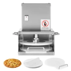 VEVOR Electric Pizza Dough Press Machine, 6 Inch Pizza Pastry Press Plate, Stainless Steel Bread Presser With 100 Pcs Parchment Paper, Silver -Aesthtic Interiors GUEST ae8b57b3 086f 4fbc b27d 9016c8e50ea7