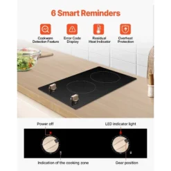 VEVOR Induction Cooktop, 1800W Electric Countertop Burner,2 Burner Knob Control Stove,Built-in Induction Cooktop With 12 Temperature Settings, Black -Aesthtic Interiors GUEST aeaab694 3f84 4766 b0d9 23420d7ca279