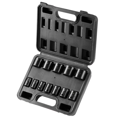 VEVOR 3/8" Drive Impact Socket Set, 12 Piece Shallow Socket Set SAE 5/16"-1", 6 Point Cr-Mo Alloy Steel For Auto Repair,BLACK 8 VEVOR 3/8" Drive Impact Socket Set, 12 Piece Shallow Socket Set SAE 5/16"-1", 6 Point Cr-Mo Alloy Steel For Auto Repair,BLACK - Image 8