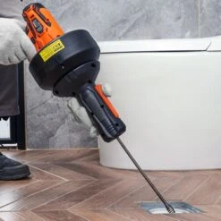 VEVOR 12V Electric Drain Auger, 25FT Cordless Plumbing Snake Auto Feed, Pipeline Snake Drain Clog Remover With Power Drill For 3/4"-2" Pipes, Black