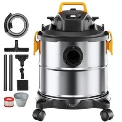VEVOR Stainless Steel Wet Dry Shop Vacuum, 5.5 Gallon 6 Peak HP Wet/Dry Vac, Powerful Suction, Small Vac Perfect For Carpet Debris, Pet Hair -Aesthtic Interiors GUEST af94e808 30d3 4fad 8e57 c6fda4f2ef06