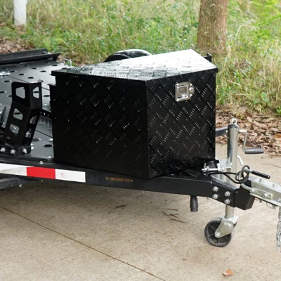 VEVOR Trailer Tongue Box, Aluminum Alloy Diamond Plate Tongue Box Tool Chest, Heavy Duty Trailer Box Storage With Lock And Keys, 33"x19"x18" 1 VEVOR Trailer Tongue Box, Aluminum Alloy Diamond Plate Tongue Box Tool Chest, Heavy Duty Trailer Box Storage With Lock And Keys, 33"x19"x18"