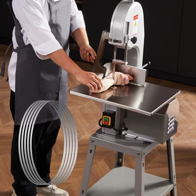 VEVOR Band Saw Blade, 83.5x0.63x0.02 Inch, 5 PCS/Pack Meat Bandsaw Blades For Replacement, Carbon Steel Blade, Silver 1 VEVOR Band Saw Blade, 83.5x0.63x0.02 Inch, 5 PCS/Pack Meat Bandsaw Blades For Replacement, Carbon Steel Blade, Silver