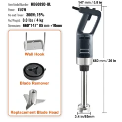 VEVOR Commercial Immersion Blender, 750W 12" Heavy Duty Hand Mixer, Variable Speed Kitchen Stick Mixer With 304 Stainless Steel Blade 14 VEVOR Commercial Immersion Blender, 750W 12" Heavy Duty Hand Mixer, Variable Speed Kitchen Stick Mixer With 304 Stainless Steel Blade -Aesthtic Interiors GUEST b02f4a4c 847a 4b82 9954 0cf1a5c44dda