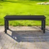 VEVOR Outdoor Bench, 44.5 Inch, 600 Lbs Weight Capacity, Weatherproof Plastic Frame With Adjustable Level Footpads And Thick Leg, Black