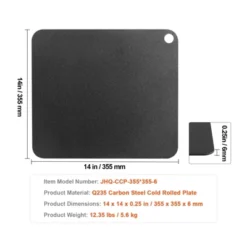 VEVOR Pizza Steel, 14" X 14" X 1/4" Pizza Steel Plate For Oven, Pre-Seasoned Carbon Steel Pizza Baking Stone With 20X Higher Conductivity -Aesthtic Interiors GUEST b058fe94 9c75 4032 a788 b9a03350fd70