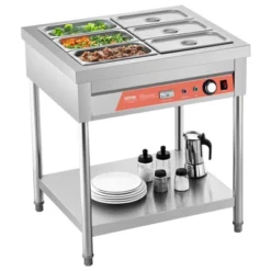 VEVOR 6-Pan Commercial Food Warmer, 6 X 1/3 Pans Electric Steam Table, 1500W Buffet Catering Food Warmer With Undershelf, Stainless Steel,Silver -Aesthtic Interiors GUEST b0fb2666 6ac0 4cd4 9bba 092a306aa7e2