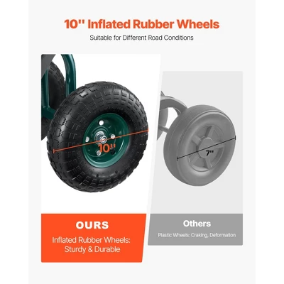 VEVOR Rolling Garden Cart With Swivel Seat, Heavy Duty Garden Seat With Storage Basket & Tool Tray, 300 Lbs Weight Capacity, Green 3 VEVOR Rolling Garden Cart With Swivel Seat, Heavy Duty Garden Seat With Storage Basket & Tool Tray, 300 Lbs Weight Capacity, Green - Image 3