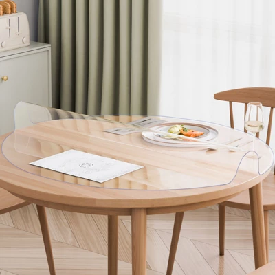 VEVOR Plastic Table Cover, 42 X 42 Inch 2.0 Mm Thick Clear Table Protector, Round PVC Desk Mat, Waterproof & Easy Cleaning Desk Pad Tablecloth 1 VEVOR Plastic Table Cover, 42 X 42 Inch 2.0 Mm Thick Clear Table Protector, Round PVC Desk Mat, Waterproof & Easy Cleaning Desk Pad Tablecloth