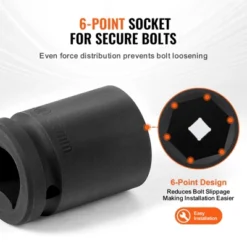 VEVOR Axle Nut Impact Socket Set, 3/4" Drive 6-Point 8-Piece Metric Spindle Nut Socket Set,CR-MO Heat Treated Large Socket Set With Storage Case Black -Aesthtic Interiors GUEST b1fea368 ad33 412e b167 17b261363d9f