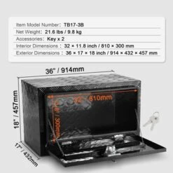 VEVOR Underbody Truck Box, 36" X 17" X 18" Pickup Storage Box, Heavy Duty Aluminum Diamond Plate Tool Box With Lock And Keys 13 VEVOR Underbody Truck Box, 36" X 17" X 18" Pickup Storage Box, Heavy Duty Aluminum Diamond Plate Tool Box With Lock And Keys -Aesthtic Interiors GUEST b207ffa7 c8b3 4590 b3f0 edecae310e61