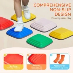 VEVOR Balance Stepping Stones For Kids, 10 PCS, Up To 220 Lbs, Non-Slip Toddlers Sensory Stepping Stones, Toys For Children Aged 3 4 5 6 7 8+ 11 VEVOR Balance Stepping Stones For Kids, 10 PCS, Up To 220 Lbs, Non-Slip Toddlers Sensory Stepping Stones, Toys For Children Aged 3 4 5 6 7 8+ -Aesthtic Interiors GUEST b22752a4 2f18 4d6e ad18 5a41977be314