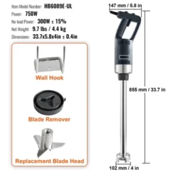VEVOR Commercial Immersion Blender, 750W 20" Heavy Duty Hand Mixer, Variable Speed Kitchen Stick Mixer With 304 Stainless Steel Blade 14 VEVOR Commercial Immersion Blender, 750W 20" Heavy Duty Hand Mixer, Variable Speed Kitchen Stick Mixer With 304 Stainless Steel Blade -Aesthtic Interiors GUEST b3238508 f53f 4b78 a9a3 ffc80ee48db8