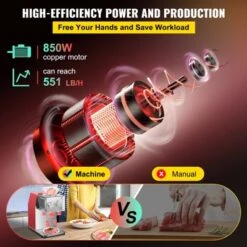 VEVOR Commercial Meat Cutting Machine, 551 Lbs/H 850W Meat Shredding Machine, 3.5mm Blade, Stainless Steel Restaurant Food Cutter, Red -Aesthtic Interiors GUEST b354879e 544b 4455 aff3 44eb31ef5474