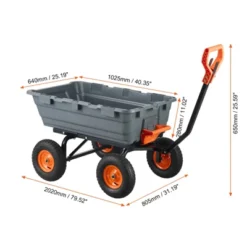 VEVOR Garden Cart, Durable Poly Dump Cart With Simple Assembly Steel Frame, Versatile Dump Wagon With Dual-Function Handle -Aesthtic Interiors GUEST b390d1cb d123 4421 b4e9 678a6a135cfc