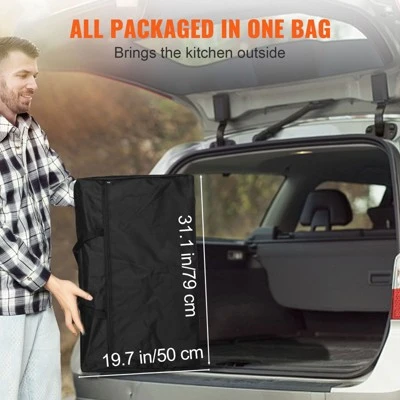 VEVOR Camping Kitchen Table, Folding Outdoor Cooking Table With Storage Carrying Bag, Aluminum Cook Station 1 Cupboard & Detachable Windscreen 6 VEVOR Camping Kitchen Table, Folding Outdoor Cooking Table With Storage Carrying Bag, Aluminum Cook Station 1 Cupboard & Detachable Windscreen - Image 6