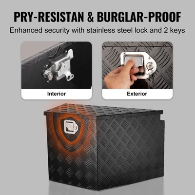 VEVOR Trailer Tongue Box, Aluminum Alloy Diamond Plate Tongue Box Tool Chest, Heavy Duty Trailer Box Storage With Lock And Keys, 33"x19"x18" 5 VEVOR Trailer Tongue Box, Aluminum Alloy Diamond Plate Tongue Box Tool Chest, Heavy Duty Trailer Box Storage With Lock And Keys, 33"x19"x18" - Image 5