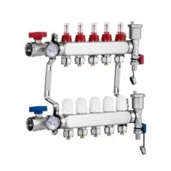 VEVOR 5-Branch Radiant Heat Manifold, 1/2" PEX Tubing Manifold, Stainless Steel PEX Manifold For Hydronic Radiant Floor Heating, Silver -Aesthtic Interiors GUEST b3e24a98 a281 4fb5 81ca f5cce27204c9