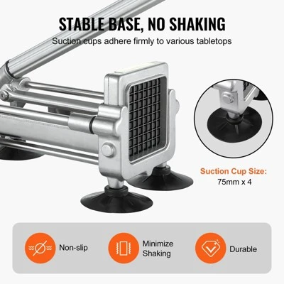 VEVOR French Fry Cutter, Potato Slicer With 1/2-Inch And 3/8-Inch Stainless Steel Blades, Manual Potato Cutter Chopper With Suction Cups 5 VEVOR French Fry Cutter, Potato Slicer With 1/2-Inch And 3/8-Inch Stainless Steel Blades, Manual Potato Cutter Chopper With Suction Cups - Image 5