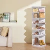 VEVOR 6 Tiers Rotating Shoe Rack Tower, 360°Spinning Shoe Display, Revolving Shoe Rack Storage Round Carousel, Lazy Susan Shoe Rack Organizer, White