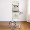 VEVOR Popcorn Machine With Cart, 8oz Stainless Steel Kettle, 800W Commercial Popcorn Maker, 48 Cups Per Batch Theater Style Popper, White