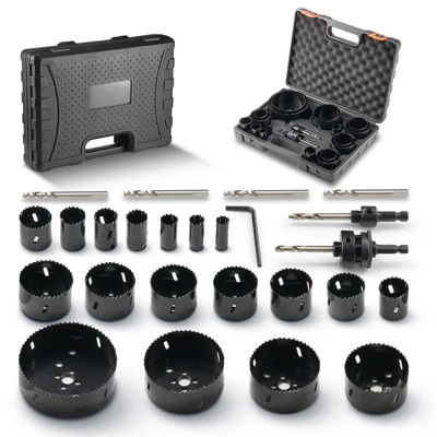 VEVOR Hole Saw Kit, 18 PCS Saw Blades, 6 Drill Bits, 1 Hex Wrench, General Purpose Size From 3/4" To 4-1/2", Bi Metal M42 Hole Saw Set, Black 8 VEVOR Hole Saw Kit, 18 PCS Saw Blades, 6 Drill Bits, 1 Hex Wrench, General Purpose Size From 3/4" To 4-1/2", Bi Metal M42 Hole Saw Set, Black - Image 8