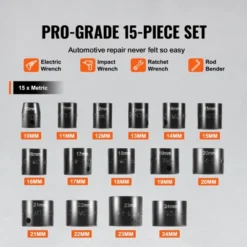 VEVOR Drive Impact Socket Set 3/8" - 15 Piece Ultra-Short Socket Set Metric 10-24mm - 6 Point Cr-Mo Alloy Steel For Auto Repair,BLACK 10 VEVOR Drive Impact Socket Set 3/8" - 15 Piece Ultra-Short Socket Set Metric 10-24mm - 6 Point Cr-Mo Alloy Steel For Auto Repair,BLACK -Aesthtic Interiors GUEST b5fc7689 9682 4413 bf65 a37391f83fd4