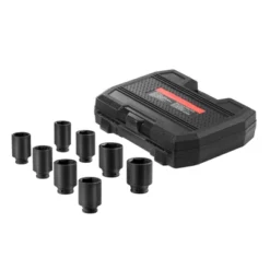 VEVOR Axle Nut Impact Socket Set,1/2" Drive Deep 6-Point 8-Piece SAE Spindle Nut Socket Set,CR-MO Heat Treated Large Socket Set Black -Aesthtic Interiors GUEST b6fb89c0 4c77 447f 9ada 82b640f10c0b