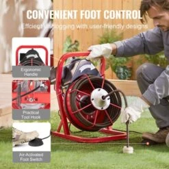 VEVOR Drain Cleaner Machine 50FT X 1/2 Inch, Sewer Snake Auger Manual Feed, 250W Electric Drain Cleaning Machine, Silver 13 VEVOR Drain Cleaner Machine 50FT X 1/2 Inch, Sewer Snake Auger Manual Feed, 250W Electric Drain Cleaning Machine, Silver -Aesthtic Interiors GUEST b7522ca5 2bdf 4dd0 bb18 3e44178ba949