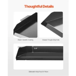 VEVOR Carbon Steel Griddle, 22x16 Inch Universal Flat Top Rectangular Plate, Gas Grill Griddle For BBQ Grill, Teppanyaki, Black -Aesthtic Interiors GUEST b76cd90f 4d64 4334 b3be cb90800e7ce5