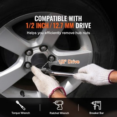 VEVOR Spindle Nut Socket Tool Kit, 1/2 Inch Drive 6 Piece Axle Hub Nut Socket Set,for Toyota,Ford,4WD Vehicles And GM Vehicles,with Storage Case Black 2 VEVOR Spindle Nut Socket Tool Kit, 1/2 Inch Drive 6 Piece Axle Hub Nut Socket Set,for Toyota,Ford,4WD Vehicles And GM Vehicles,with Storage Case Black - Image 2