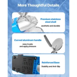 VEVOR Ice Crusher Machine, 286lbs Per Hour Electric 4 Blades Snow Cone Maker, Stainless Steel Shaved Ice Machine With Bowl And Cover, Blue 13 VEVOR Ice Crusher Machine, 286lbs Per Hour Electric 4 Blades Snow Cone Maker, Stainless Steel Shaved Ice Machine With Bowl And Cover, Blue -Aesthtic Interiors GUEST b7d4d49d 901e 4b8c b9cd 3ddaf259cdff
