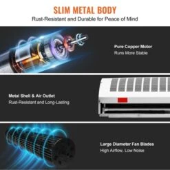 VEVOR 48" Commercial Indoor Air Curtain Super Power 2 Speeds 1650CFM, Wall Mounted Air Curtains For Doors, Indoor Over Door Fan, White -Aesthtic Interiors GUEST b7e7456f 32ff 4925 b663 fc1ba546d900