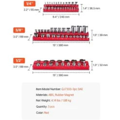 VEVOR Magnetic Socket Organizer Set, 3PCS Magnetic Socket Holder, 1/4'', 3/8'' & 1/2'' SAE Socket Trays With Clear Labels, Hold Up To 68PCS Standard 14 VEVOR Magnetic Socket Organizer Set, 3PCS Magnetic Socket Holder, 1/4'', 3/8'' & 1/2'' SAE Socket Trays With Clear Labels, Hold Up To 68PCS Standard -Aesthtic Interiors GUEST b849d2fe 3d97 4027 a5e7 1add56245096